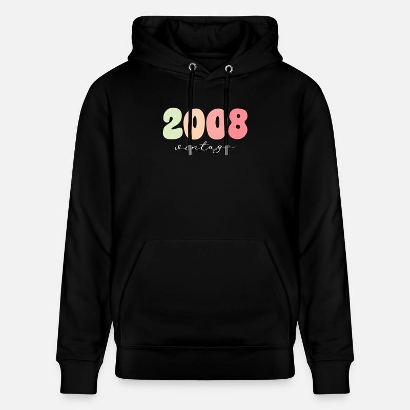 Anniversaire Année de naissance 2008 - Sweat à capuche bio CRUISER Stanley/Stella Unisexe - noir