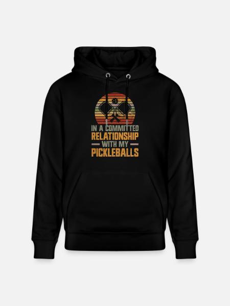 Funny Pickleball Gift - Stanley/Stella CRUISER Unisex Organic Hoodie - black