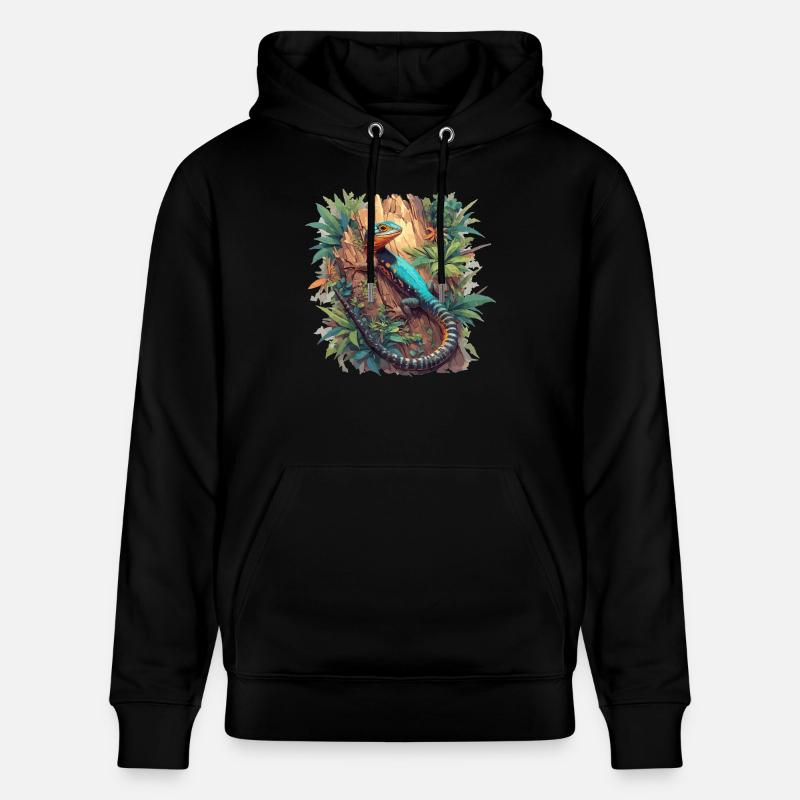 Eidechsen Eidechse - Stanley/Stella Unisex Bio-Hoodie CRUISER  - Schwarz