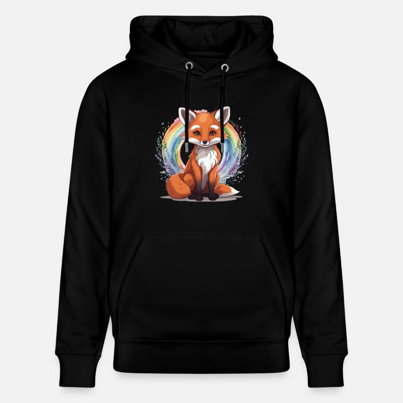Renard arc-en-ciel Renards Renarde Enfant - Sweat à capuche bio CRUISER Stanley/Stella Unisexe - noir