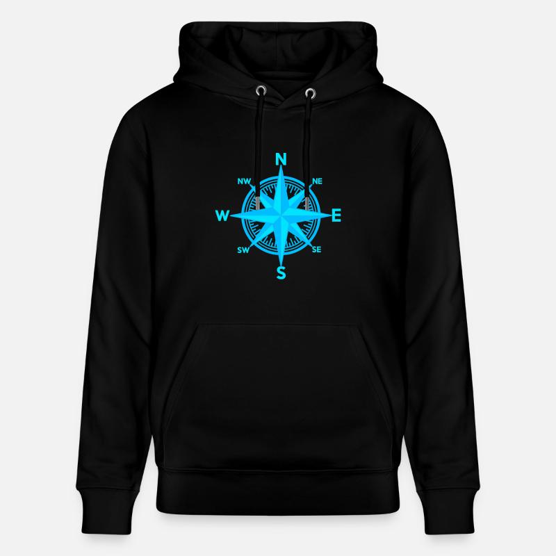 maritim Windrose Kompass Seefahrt Seemann - Stanley/Stella Unisex Bio-Hoodie CRUISER  - Schwarz