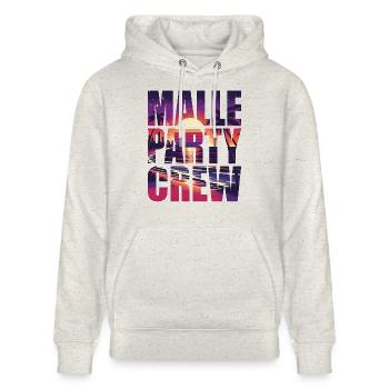 Malle Party Crew Mallorca Urlaub - Stanley/Stella Unisex Bio-Hoodie CRUISER  - Beige meliert - Vorne - Alina (178cm) & Michal (187cm)