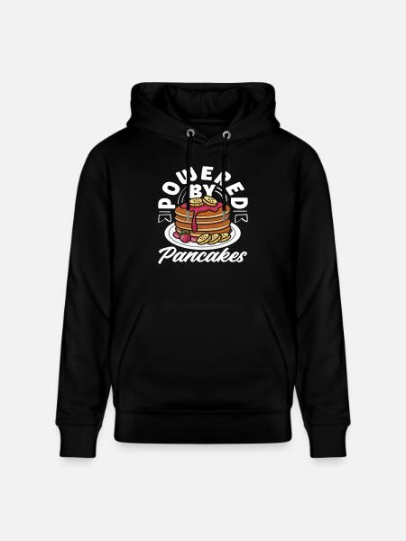 Powered by Pancakes Enjoyment - Stanley/Stella CRUISER Unisex Organic Hoodie - black