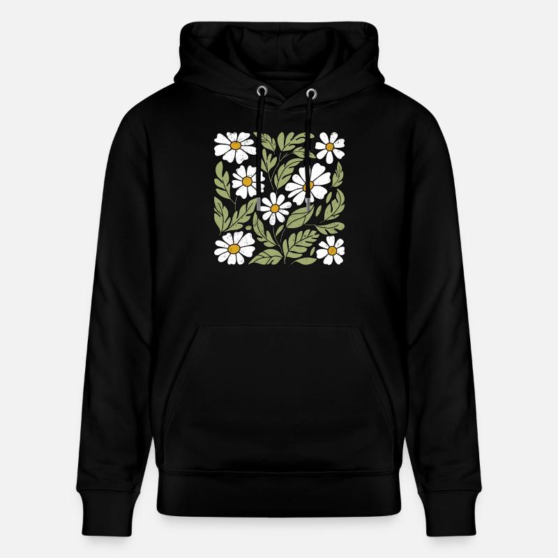 Gänseblümchen Blumen - Stanley/Stella Unisex Bio-Hoodie CRUISER  - Schwarz