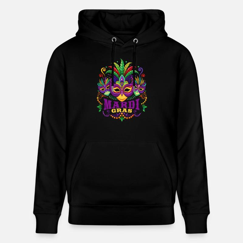 Mardi Gras - Carnaval - Masque - Cadeau - Sweat à capuche bio CRUISER Stanley/Stella Unisexe - noir