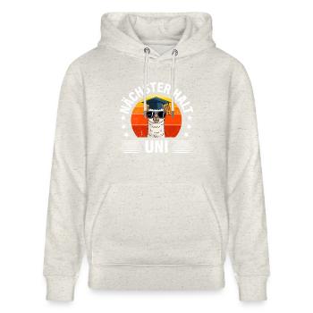 Abitur NÄCHSTER HALT UNI Abiturienten Lustiges - Stanley/Stella Unisex Bio-Hoodie CRUISER  - Beige meliert - Vorne - Alina (178cm) & Michal (187cm)