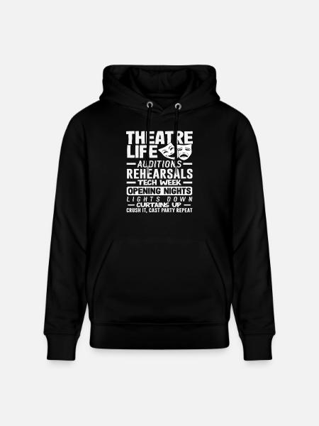 Musical Lover Theater Life Curtain Up - Stanley/Stella CRUISER Unisex Organic Hoodie - black