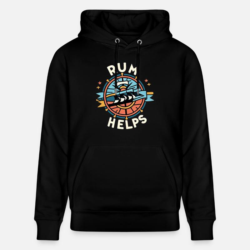 Rum Helps 6 - Stanley/Stella Unisex Bio-Hoodie CRUISER  - Schwarz