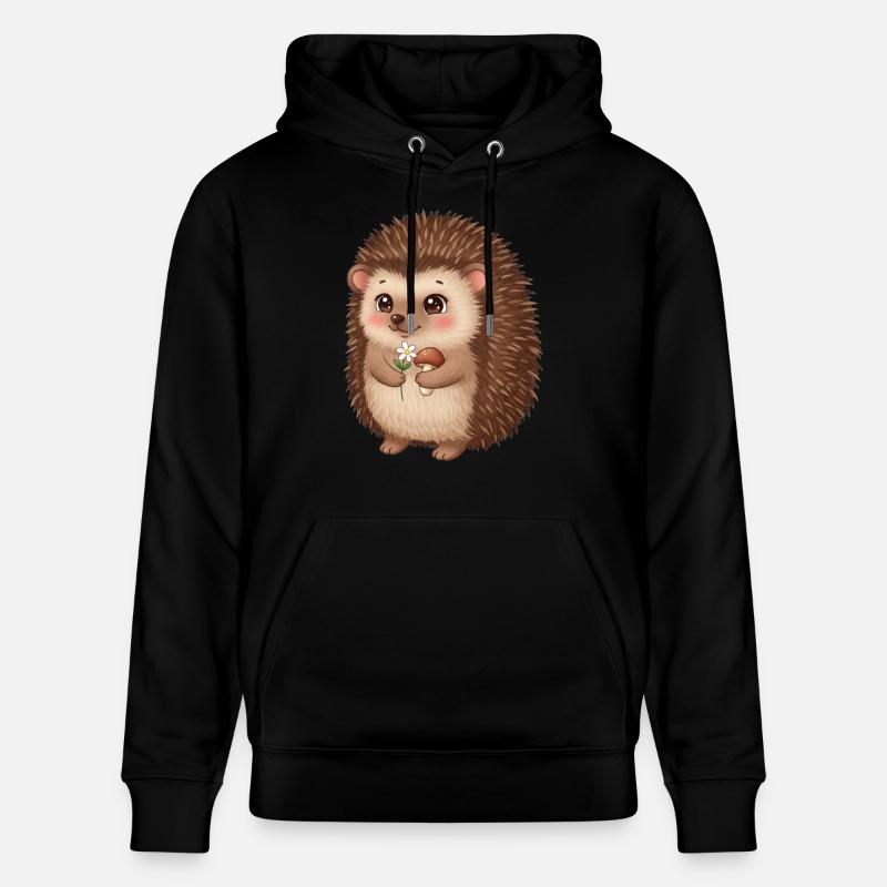 Animal Dessin Animé Hérisson - Sweat à capuche bio CRUISER Stanley/Stella Unisexe - noir