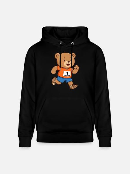 Teddybär Marathonläufer - Stanley/Stella Unisex Bio-Hoodie CRUISER  - Schwarz