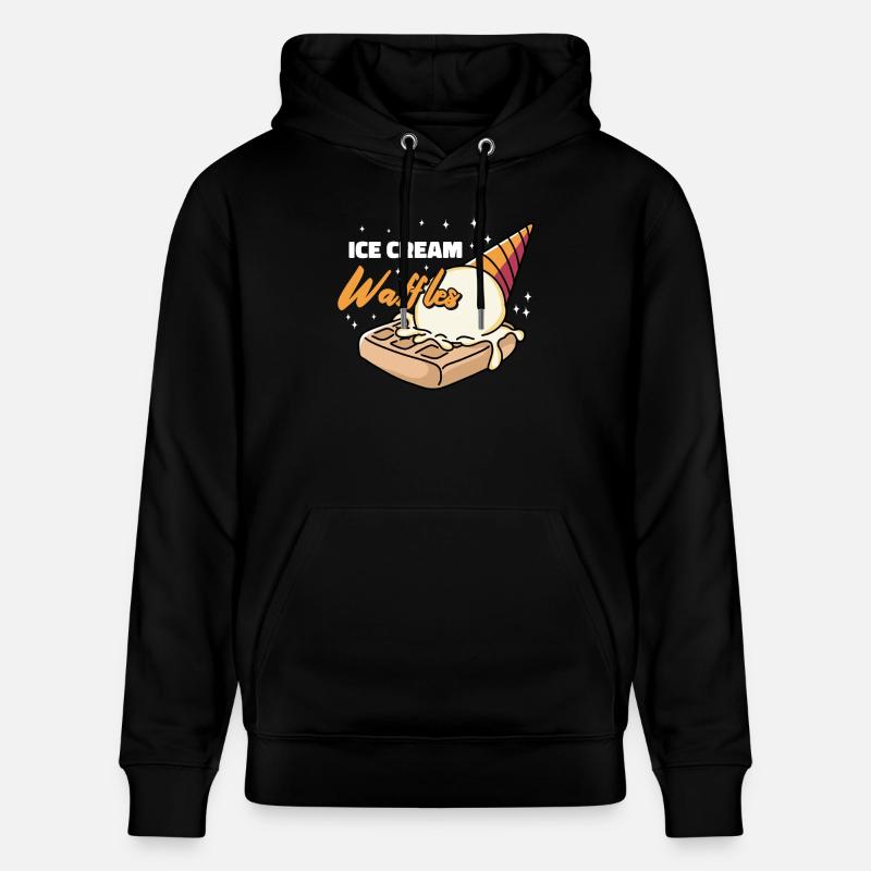 Glaces Gaufres Sirop Gaufres déjeuner - Sweat à capuche bio CRUISER Stanley/Stella Unisexe - noir