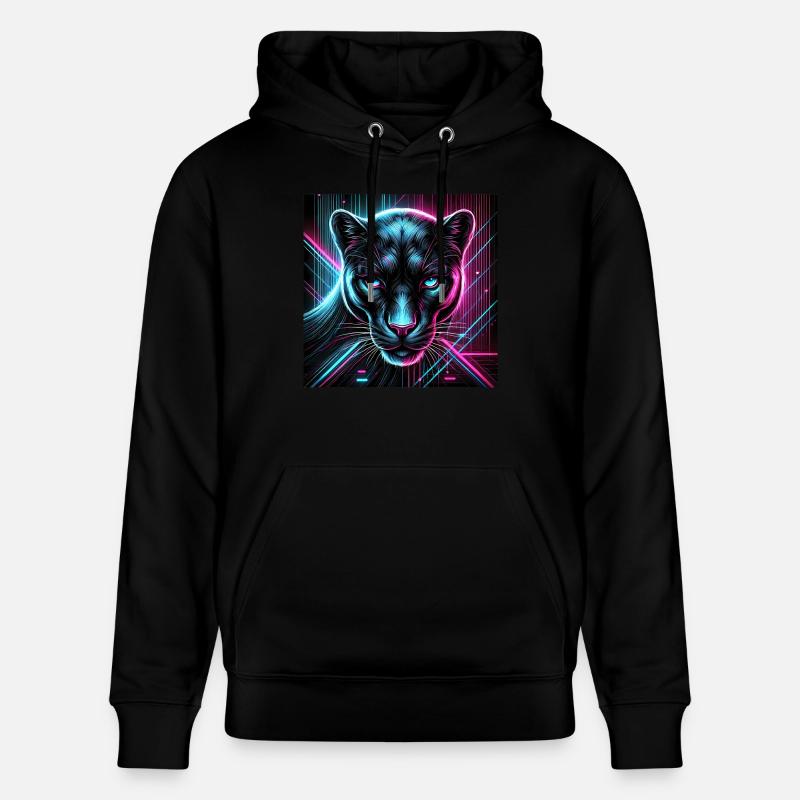 Cyberpunk Panther – Style néon - Sweat à capuche bio CRUISER Stanley/Stella Unisexe - noir