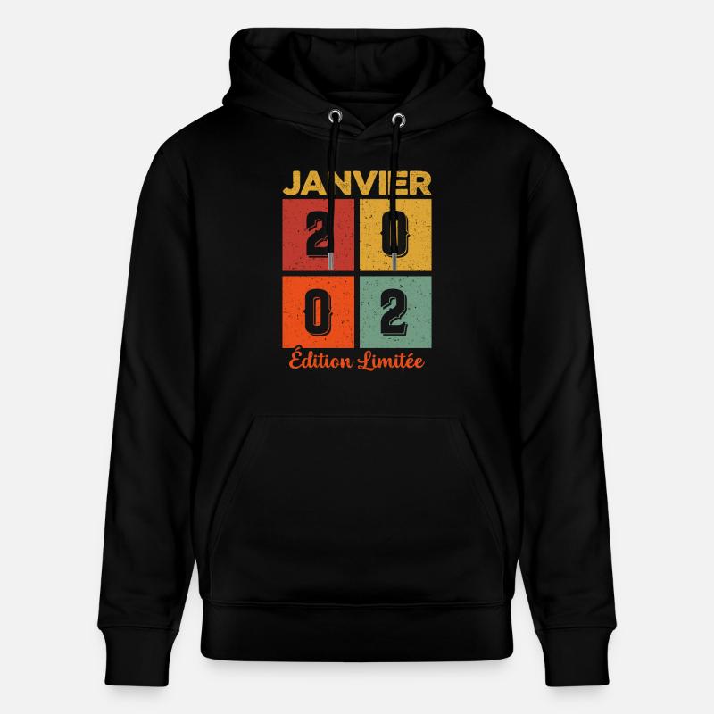 Janvier 2002 Édition limitée - Sweat à capuche bio CRUISER Stanley/Stella Unisexe - noir