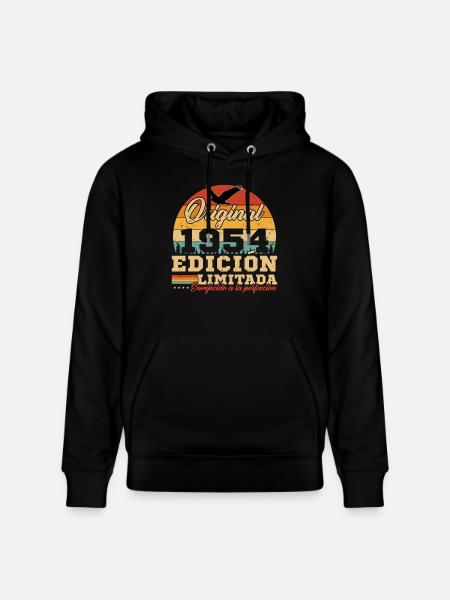 Vinatge 1954 Birthday Gift - Stanley/Stella CRUISER Unisex Organic Hoodie - black