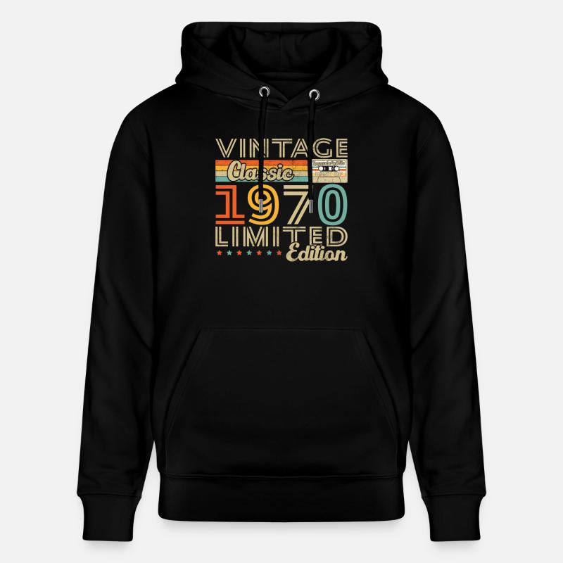 Cadeau d'anniversaire Vinatge 1970 - Sweat à capuche bio CRUISER Stanley/Stella Unisexe - noir