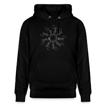 Marla Name Name Mandala - Stanley/Stella CRUISER Unisex Organic Hoodie - black - Front - Alina (178cm) & Michal (187cm)