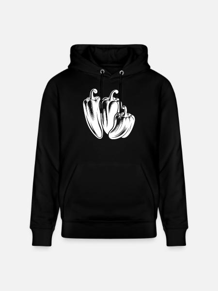 Three Peppers Simple Vegetable Design - Stanley/Stella CRUISER Unisex Organic Hoodie - black