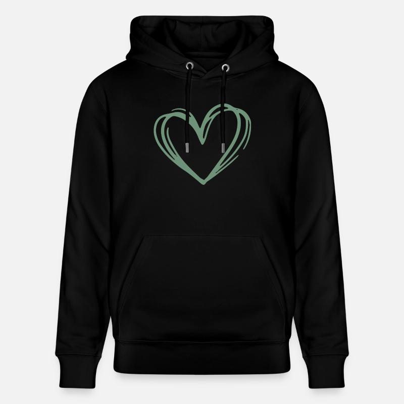 Cœur simple - Sweat à capuche bio CRUISER Stanley/Stella Unisexe - noir
