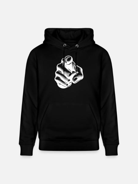 Klassischer ikonischer Fingerzeig Handgeste - Stanley/Stella Unisex Bio-Hoodie CRUISER - Schwarz