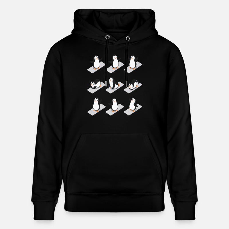 Pingouin Yoga Drôle - Sweat à capuche bio CRUISER Stanley/Stella Unisexe - noir
