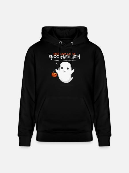 halloween ghost - Stanley/Stella CRUISER Unisex Organic Hoodie - black