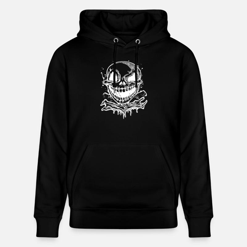 Rire Halloween Tatouage Crâne - Sweat à capuche bio CRUISER Stanley/Stella Unisexe - noir