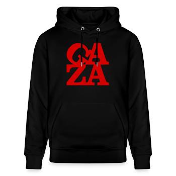 Gaza - Stanley/Stella Unisex Bio-Hoodie CRUISER  - Schwarz - Vorne - Alina (178cm) & Michal (187cm)