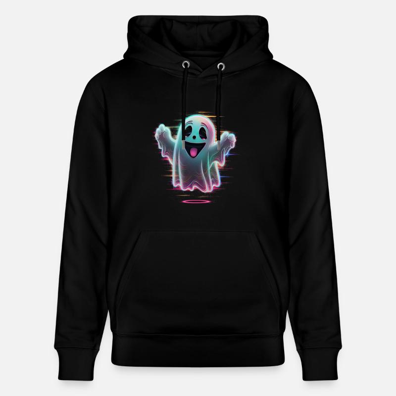 Spooky Glitch Ghost Boo Halloween - Sweat à capuche bio CRUISER Stanley/Stella Unisexe - noir