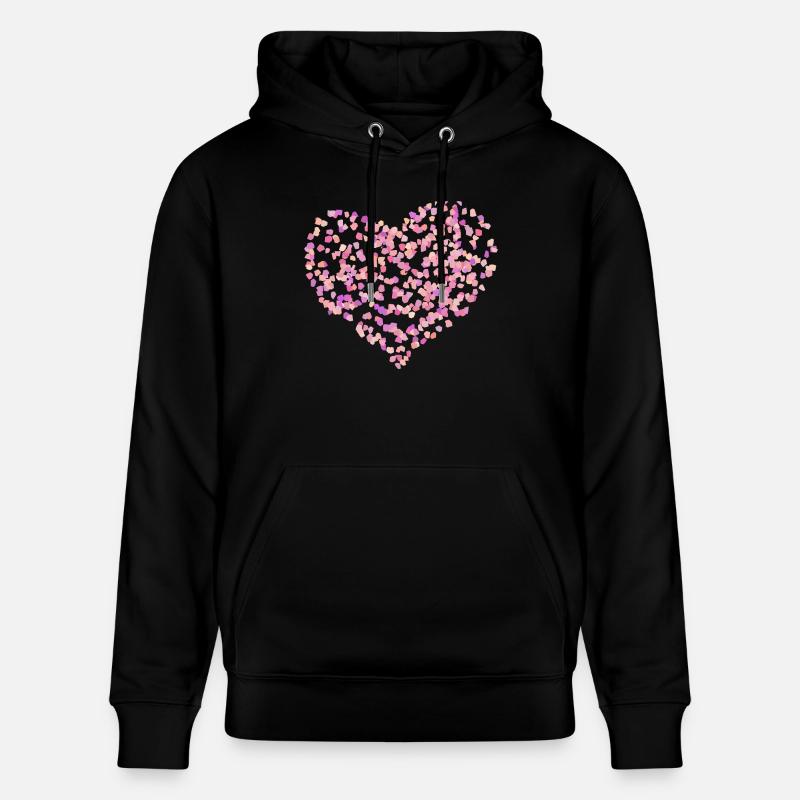 fleur feuilles coeur - Sweat à capuche bio CRUISER Stanley/Stella Unisexe - noir