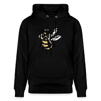 Coole Bee DJ - Musik Bug - Stanley/Stella Unisex Bio-Hoodie CRUISER  - Schwarz - Vorne - Alina (178cm) & Michal (187cm)