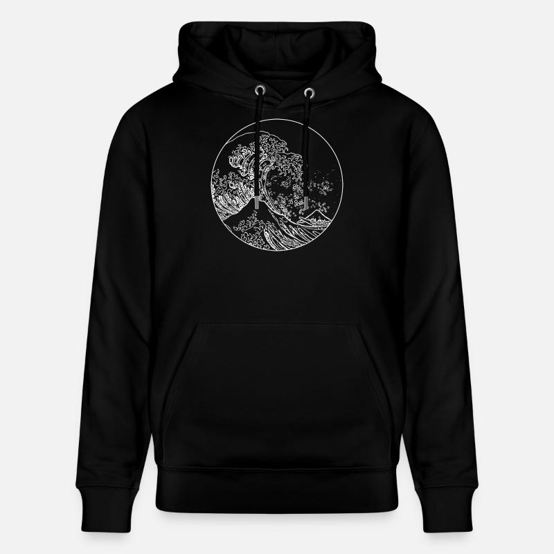 vague blanc - Sweat à capuche bio CRUISER Stanley/Stella Unisexe - noir