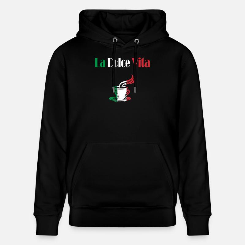 La Dolce Vita café - Sweat à capuche bio CRUISER Stanley/Stella Unisexe - noir