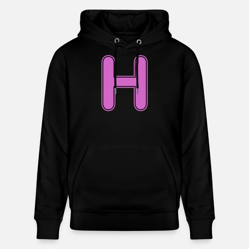 H Buchstabe Alphabet Name Buchstabieren Geschenk - Stanley/Stella Unisex Bio-Hoodie CRUISER  - Schwarz