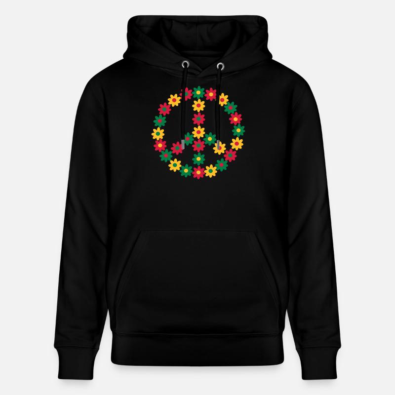 Rasta Friedenszeichen - Stanley/Stella Unisex Bio-Hoodie CRUISER  - Schwarz