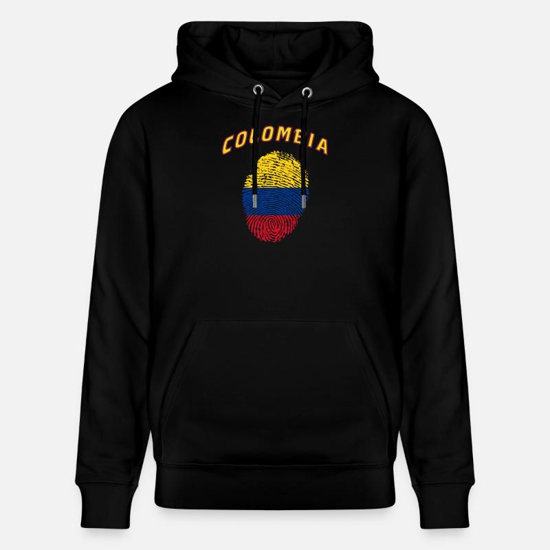 Colombie Empreinte digitale / Cadeau drapeau - Sweat à capuche bio CRUISER Stanley/Stella Unisexe - noir
