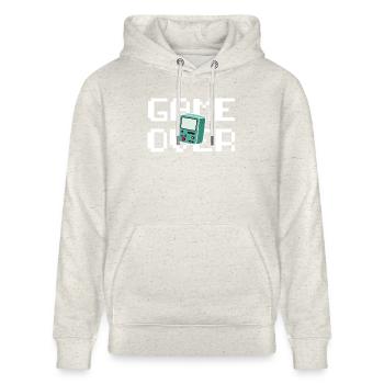 Game Over Retrogaming - Stanley/Stella CRUISER Unisex Organic Hoodie - heather oatmeal - Front - Alina (178cm) & Michal (187cm)