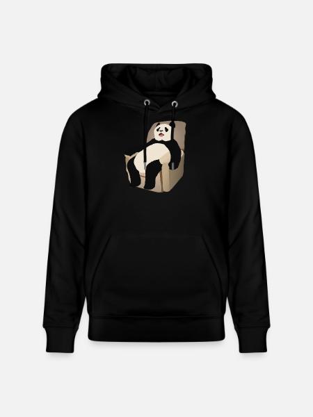 Panda on the armchair - Stanley/Stella CRUISER Unisex Organic Hoodie - black