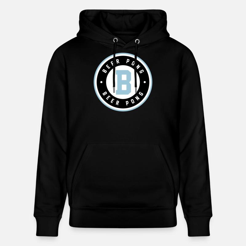 Logo bleu du badge Beer Pong - Sweat à capuche bio CRUISER Stanley/Stella Unisexe - noir