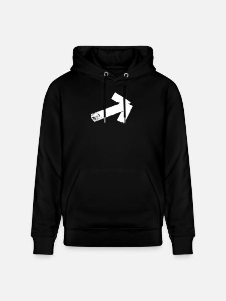 Pfeil schräg - weiß - Stanley/Stella Unisex Bio-Hoodie CRUISER  - Schwarz