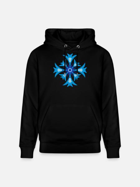 Une fleur stylisée de bleuet - Sweat à capuche bio CRUISER Stanley/Stella Unisexe - noir