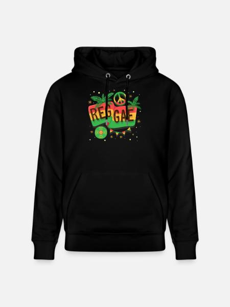 Reggae Flag Rainbow Vibe - Stanley/Stella CRUISER Unisex Organic Hoodie - black