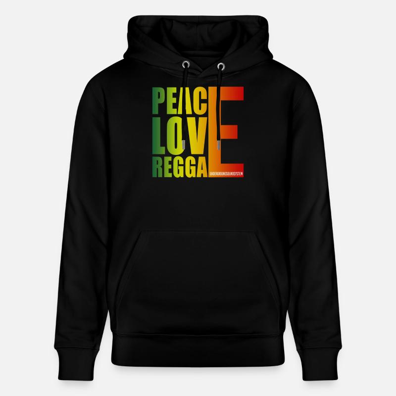 Peace Love Reggae Gradient - Stanley/Stella Unisex Bio-Hoodie CRUISER  - Schwarz