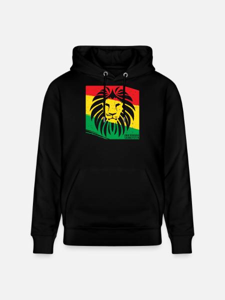 Lion in Rasta style - Stanley/Stella CRUISER Unisex Organic Hoodie - black