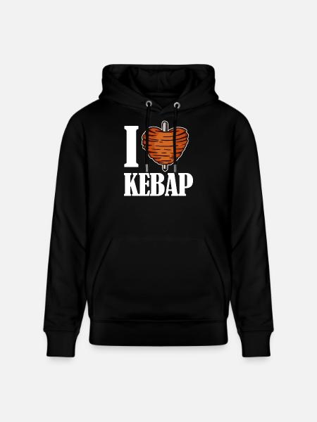 I love kebab kebab kebab heart saying Funny - Stanley/Stella CRUISER Unisex Organic Hoodie - black