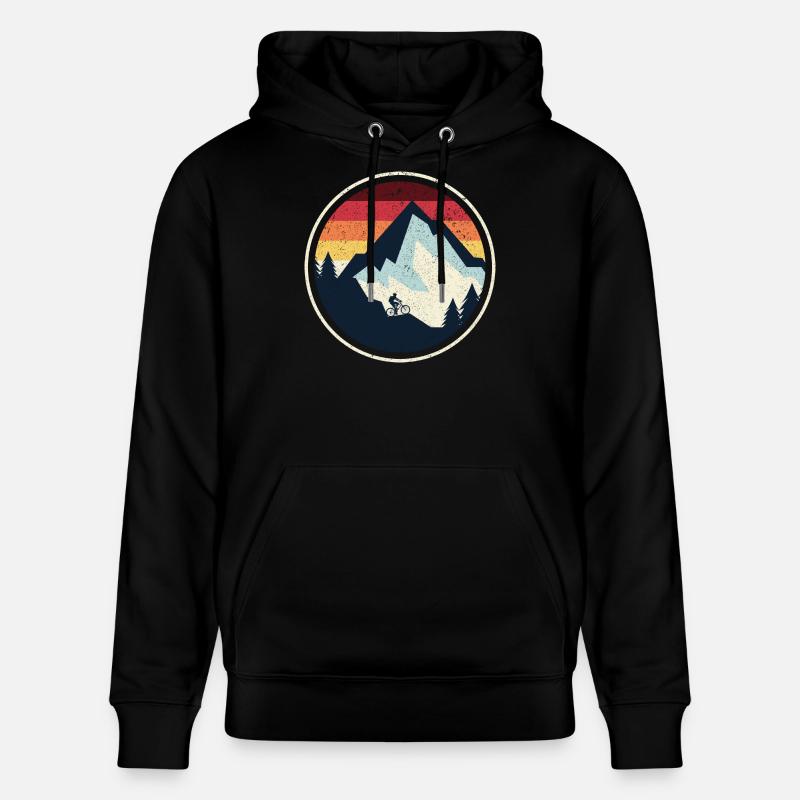 Sunset Peak MTB Silhouette - Stanley/Stella Unisex Bio-Hoodie CRUISER  - Schwarz