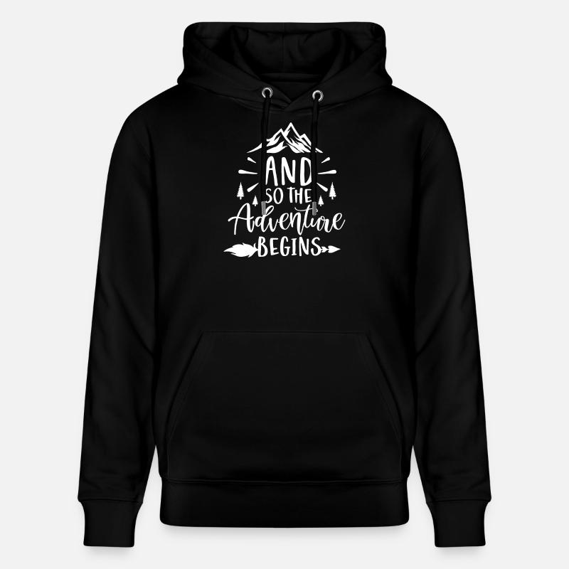 Und so beginnt das Abenteuer - Stanley/Stella Unisex Bio-Hoodie CRUISER  - Schwarz