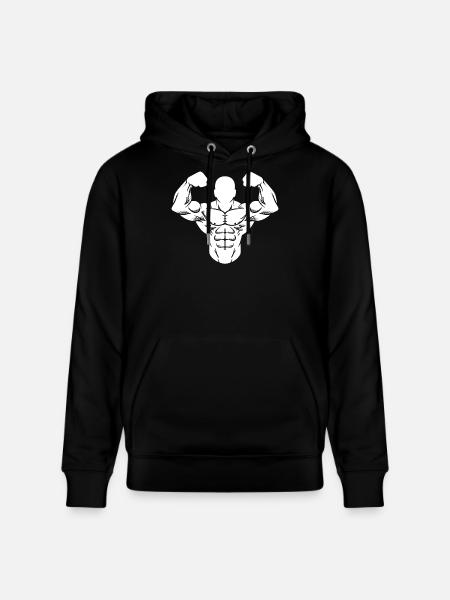 Bodybuilder Strong Man Toning Muscle Sport - Stanley/Stella CRUISER Unisex Organic Hoodie - black