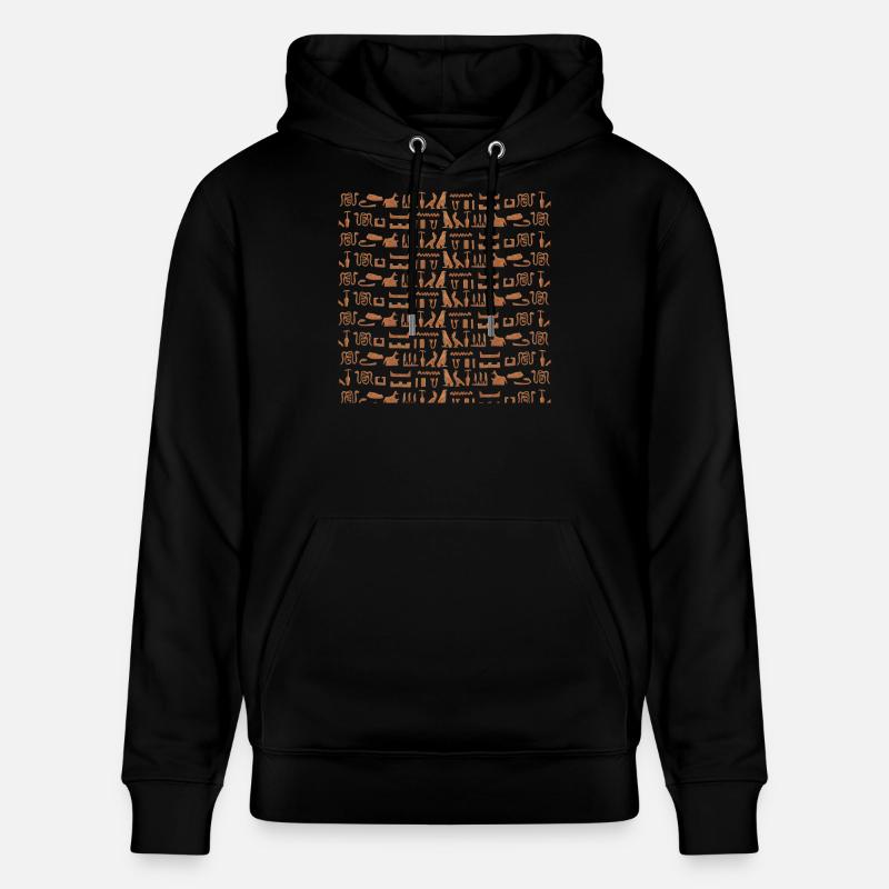 Ancient Egypt, hieroglyphic pattern, gift idea - Stanley/Stella CRUISER Unisex Organic Hoodie - black