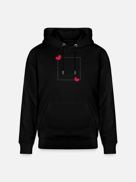 Heart Frame Ornament Line - Stanley/Stella CRUISER Unisex Organic Hoodie - black