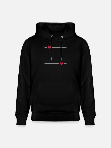 Line Heart Stroke Ornament - Stanley/Stella CRUISER Unisex Organic Hoodie - black